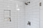 Walk in glass shower
